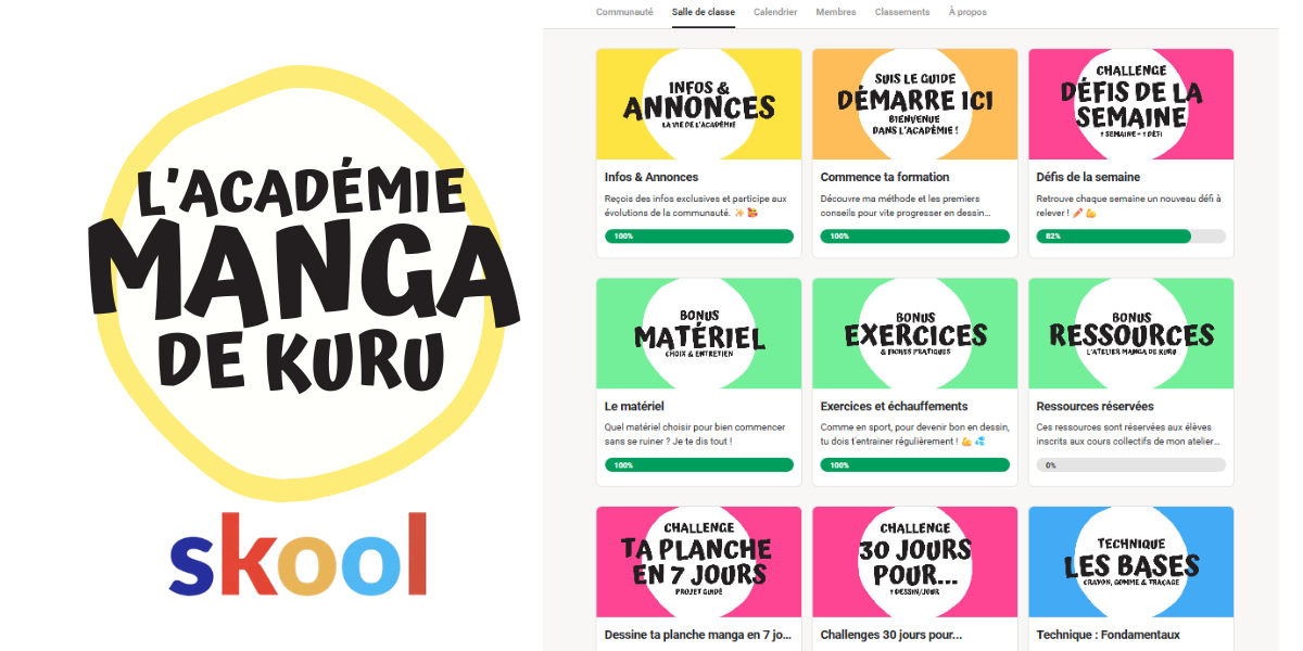 Bannière L'Académie Manga de Kuru sur Skool